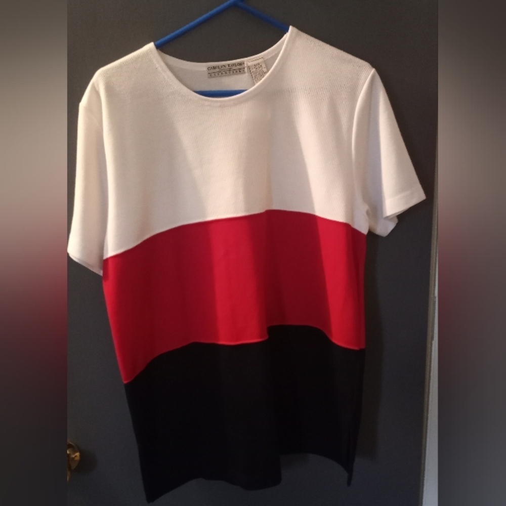 Carolyn Taylor Colorblock Short-sleeved Top